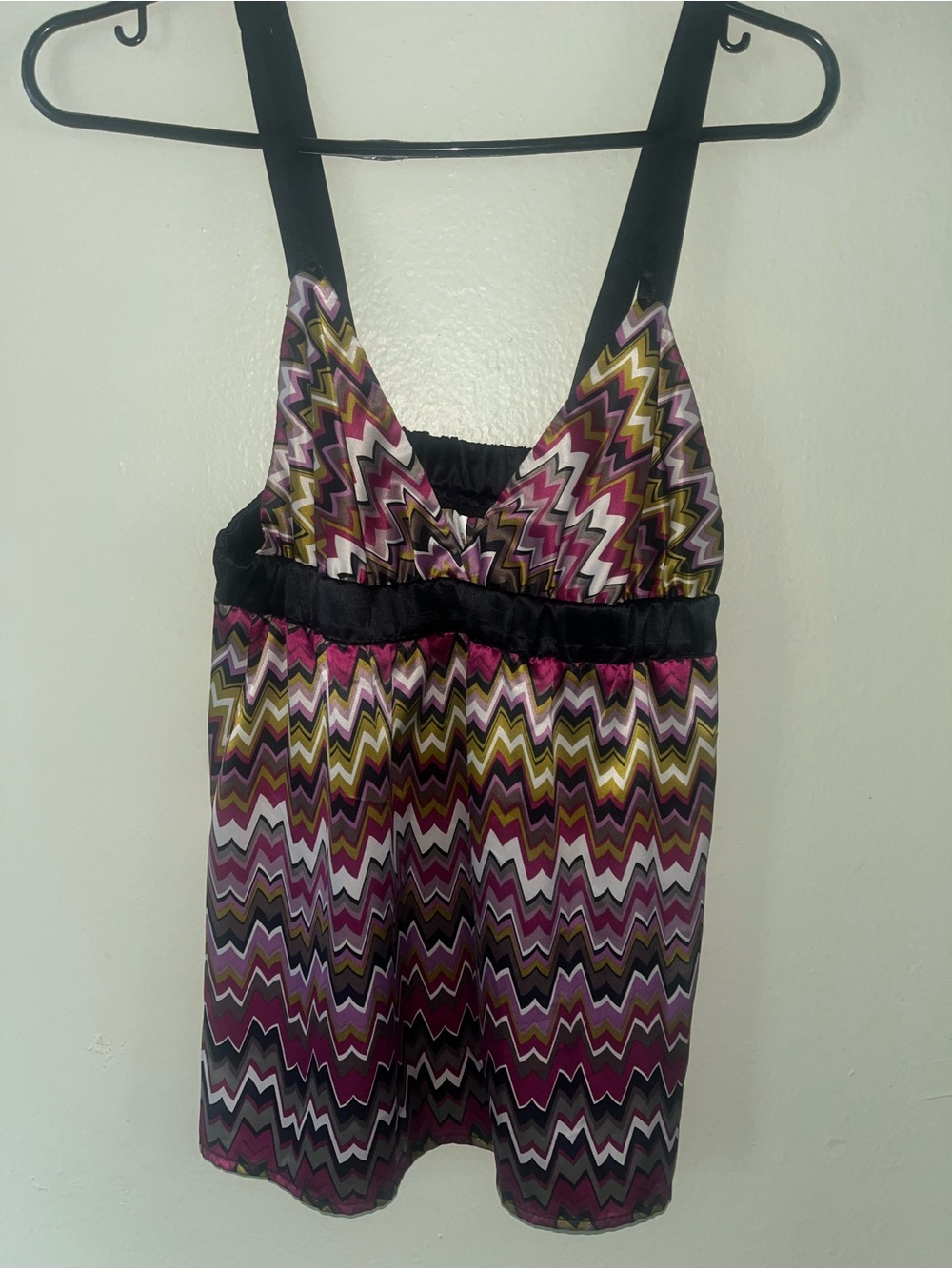 Missoni Multicolor Chevron V-Neck Camisole with Black Straps